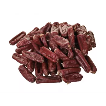 Suņu gardumi PETITTO Soft beef sausages 500 g — mīkstie treniņu našķi, 33% olbaltumvielas, 4% tauki, bez lipekļa un cukura