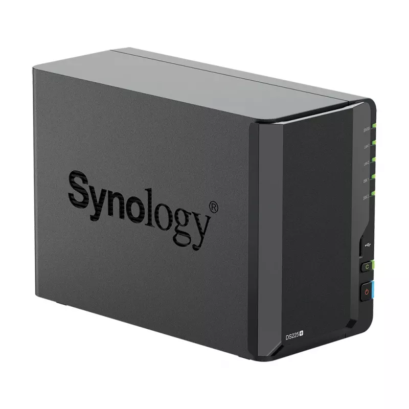 Synology DS225+ 2 nodalījumu NAS darbvirsmas Intel® Celeron® J4125 2 GB DDR4 Synology DSM Melns - tikai Synology HDD