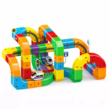 Extralink Toys Magnētiskā trases komplekts ar magnētisko vilcienu (150 gab.)