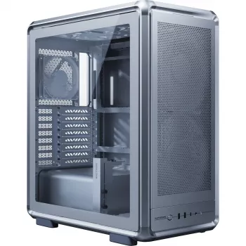 PC korpuss Cooler Master MasterFrame 500 Mesh — Melns ar caurspīdīgu sānu paneli, ATX barošanas bloks, 2x200mm priekšā + 1x120mm aizmugurē, 2.5/3.5 collu diskdziņi
