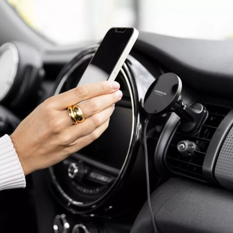 Vonmählen Aura Car magnētiskais bezvadu auto lādētājs, melns