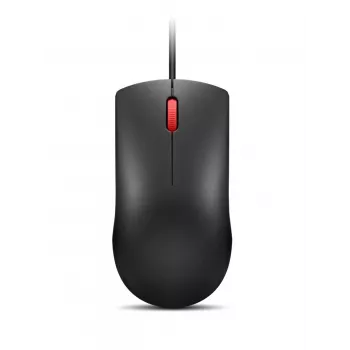 Vadu pele USB-A Lenovo 120 — Melna, ambidekstrāla, 1600 DPI, 3 pogas, 1,5 m kabelis