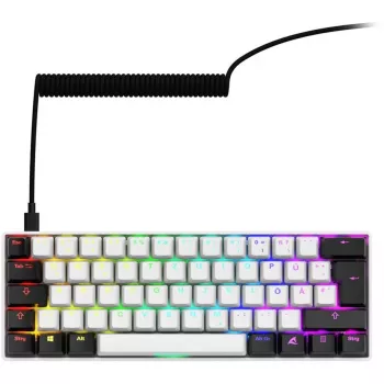 Sharkoon SGK50 S4 tastatūra USB QWERTZ vācu balta RGB LED 60%