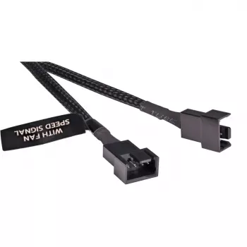 Alphacool 18674 pagarinātāja kabelis 4-pin PWM, melns plastmasa, 300 mm
