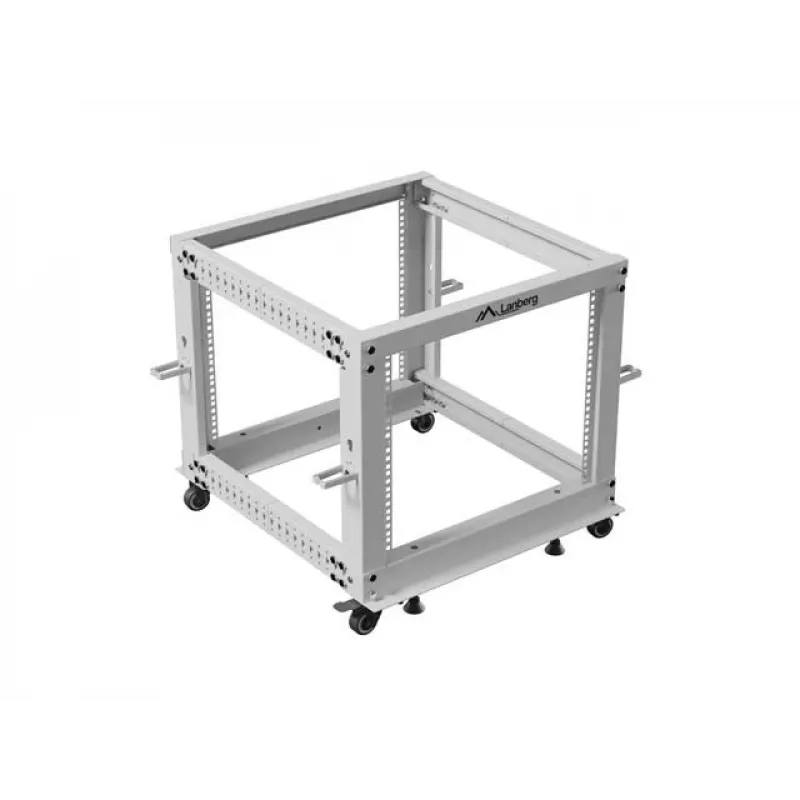 Atvērtais statīvs 19 inch 9U 600x600-1100 regulējams pelēks