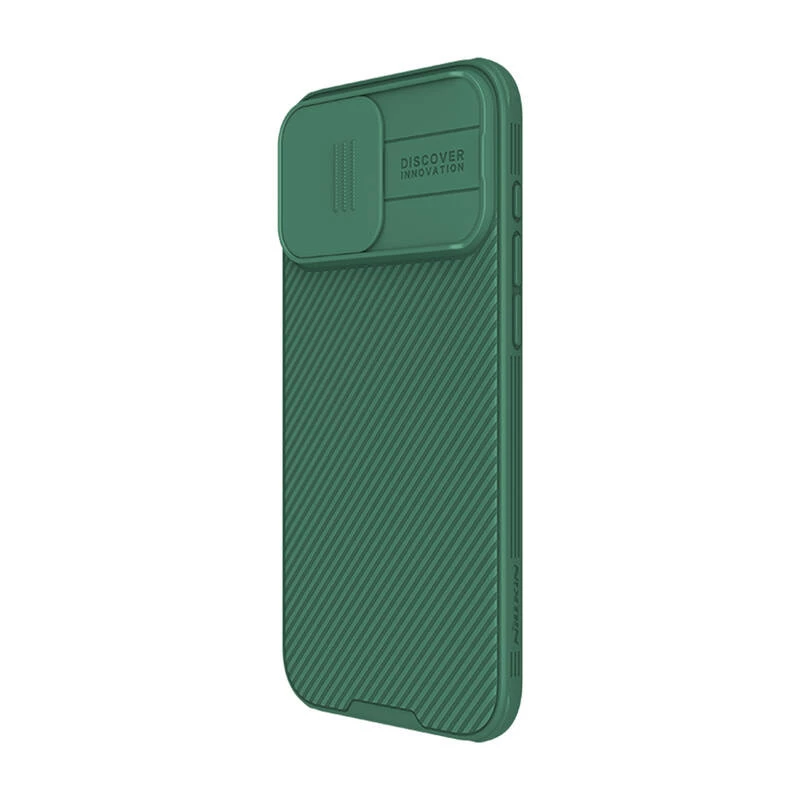 Aizsargmaciņa Nillkin CamShield Pro iPhone 16 Pro Max, zaļa, ar bīdāmu kameras vāciņu