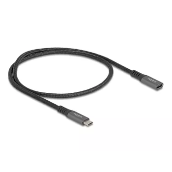 DeLOCK USB pagarinātāja kabelis USB Type-C vīriešu-sieviešu 10 Gbps 0,5 m pelēks metāls