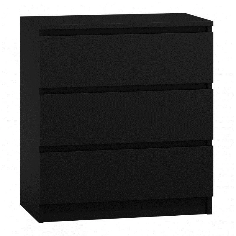Kumode top e shop M3 CZERŅ — 3 atvilktnes, skaidu plātne, 700×400×770 mm, melna