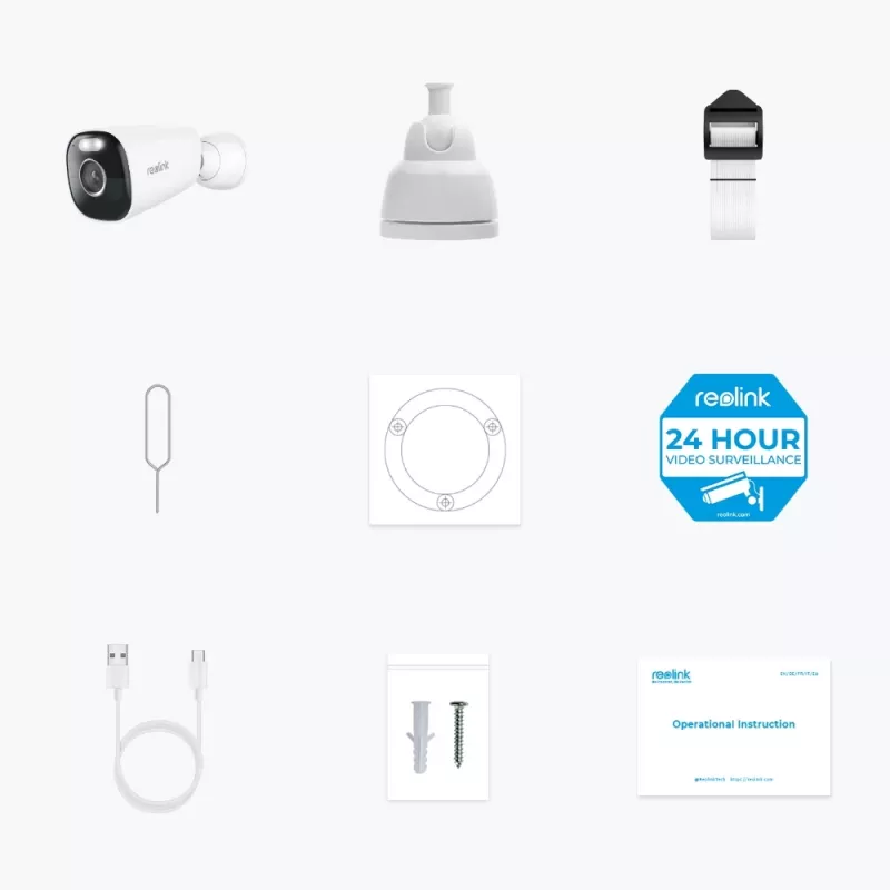 Reolink Argus Series B340 - 5MP bezvadu āra akumulatora kamera, 5/2,4 GHz Wi-Fi, viedā noteikšana, krāsu nakts redzamība