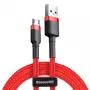 USB kabelis Baseus CAMKLF-C09 2m USB A Micro-USB B sarkans