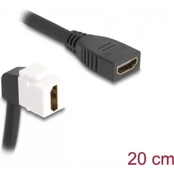 DeLOCK Keystone modulis HDMI savienotājs sieviete-sieviete 90° leņķis 8K 60 Hz 20 cm melns