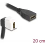 DeLOCK Keystone modulis HDMI savienotājs sieviete-sieviete 90° leņķis 8K 60 Hz 20 cm melns