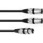 Audio kabelis XLR 3-pin vīriešu uz 2 x XLR 3-pin vīriešu 1,5 m Omnitronic 30225205