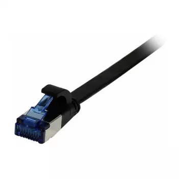 Synergy 21 Patch kabelis RJ45, CAT6A 500MHz, 0,15m, melns, U/FTP, plakans, TPE(Superflex), AWG32
