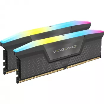 Corsair Vengeance RGB 64 GB (4x 16 GB) DDR5-6000 Quad-Kit, melna, CMH64GX5M4B6000C36