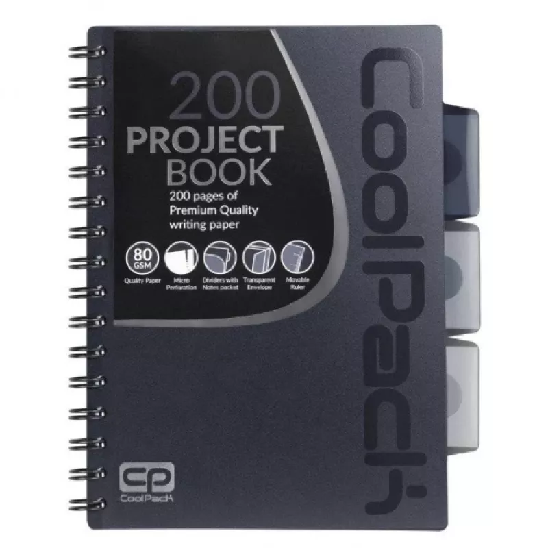 Piezīmju bloks ar spirāli A5 Coolpack Grey
