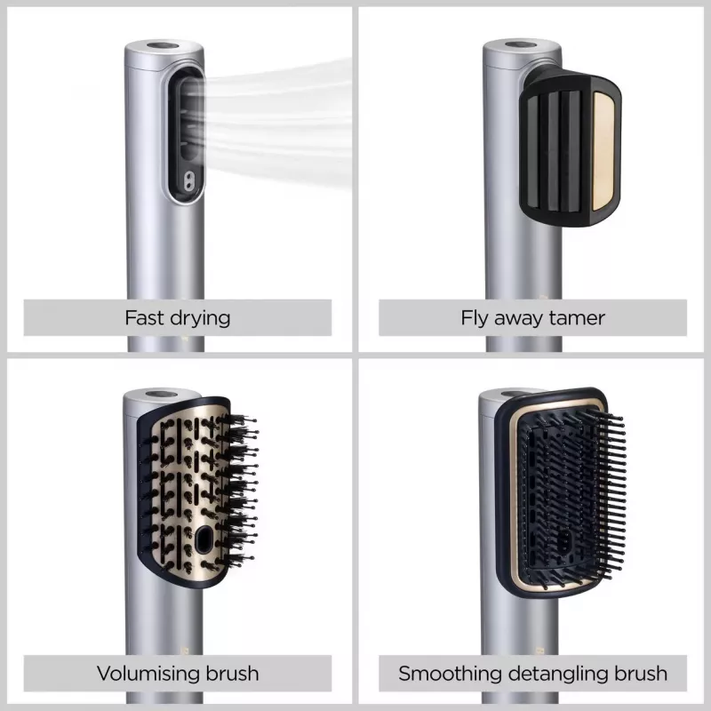 Matu veidošanas komplekts BABYLISS AS6555E — Airflow tehnoloģija, 4 sildīšanas līmeņi, 2.5 m vads, Sudrabs/Zelts