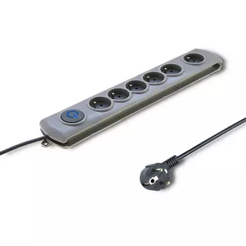 Pārsprieguma aizsargs QOLTEC 50199 — 6 kontaktligzdas, 5 m kabelis