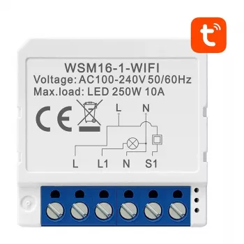 Avatto WSM16-W1 viedais slēdzis — 1 kanāla WiFi modulis mājas automatizācijai