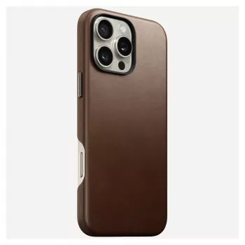 Mobilā telefona maciņš Nomad NM01389385 iPhone 16 Pro Max, 17.5 cm (6.9 collu), brūns, alumīnijs/PC/mikrošķiedra/āda