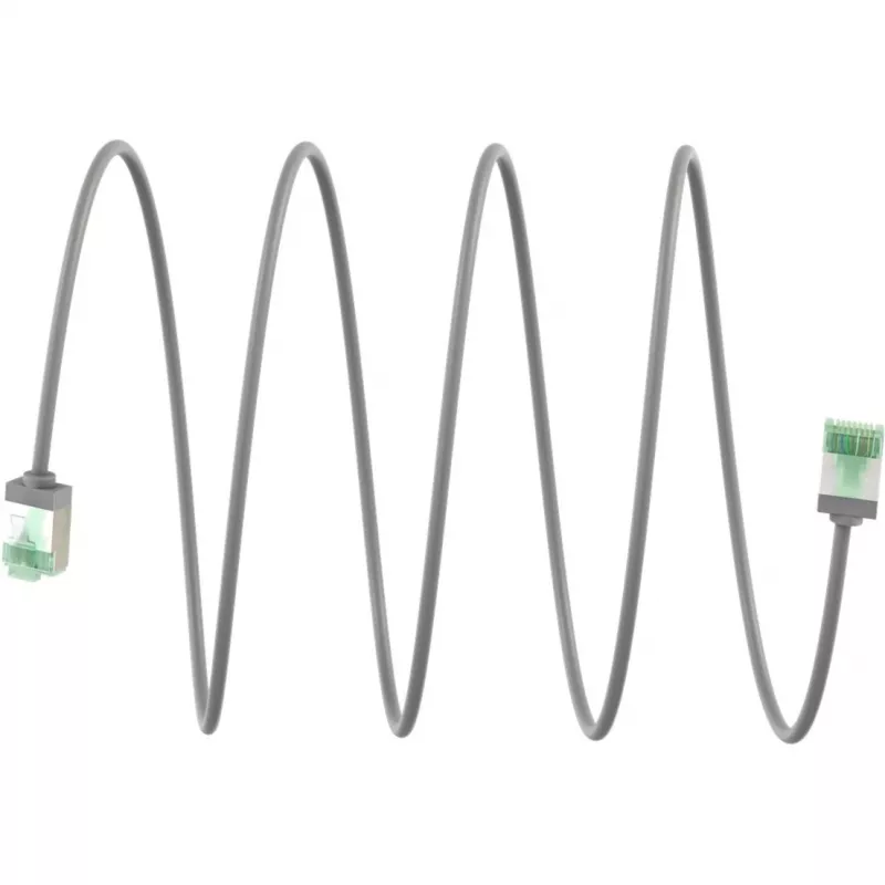 Goobay Ultra-Flexible CAT 8.1 Patch Cable slim U/FTP Grey - īpaši īss spraudnis 99.9% (74349)