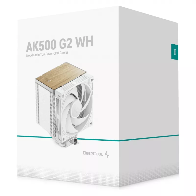 Procesora gaisa dzesētājs DeepCool AK500 G2 WH, 120 mm ventilators, max gaisa spiediens 3.33 mmH2O, 117×129×159 mm, balts