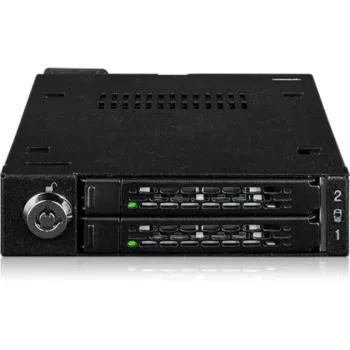 Datu nesēju stiprinājuma rāmis icy dock MB092VK-B 2 x 6,3 cm U.2/U.3 NVMe SSD 3,5 collu nodalījumam (melns)