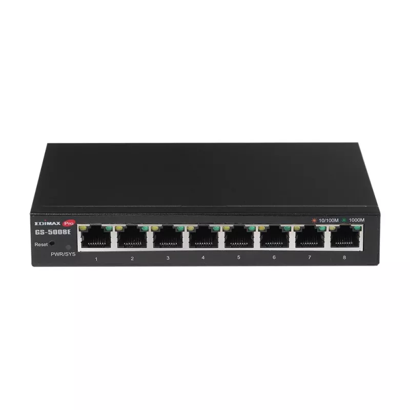 Edimax GS-5008E tīkla slēdzis Pārvaldāms Gigabit Ethernet (10/100/1000) Melns