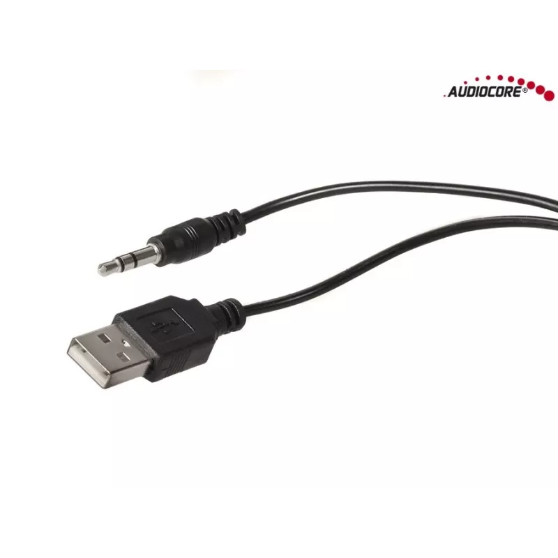 2-virzienu datora skaļrunis Audiocore AC870 B — 3 W RMS, vadu USB barošana, 3.5 mm ieeja, 2.0 kanāli