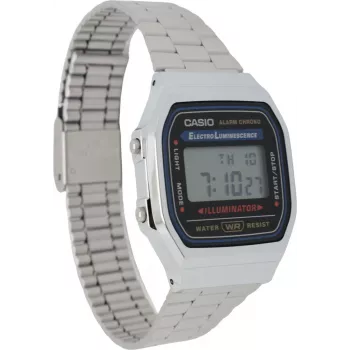 Digitālais pulkstenis CASIO A168WA sudraba krāsā — ūdensizturīgs, LED displejs