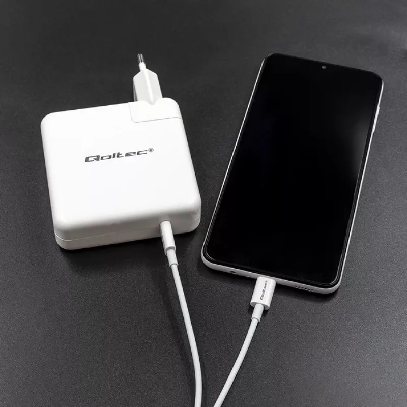 Lādētājs QOLTEC 51709, 96W USB-C PD, izejas diapazons 5V–20V