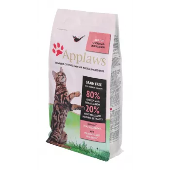 Sausā kaķu barība Applaws Adult Chicken & Salmon 2 kg — bezgraudu, 36.5% olbaltumvielu, 16% tauku