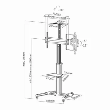Grīdas statīvs Sbox FS-446 (37-70 collas/50kg/600x400)