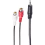 Audio kabelis ShiverPeaks BS30771-1.5 1.5m 3.5mm uz 2 x RCA Melns