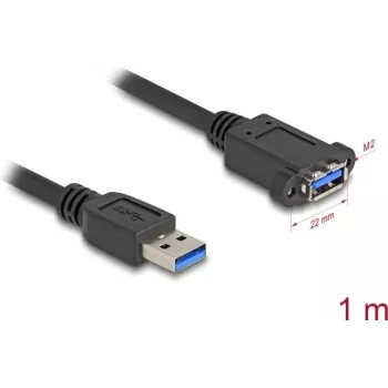 DeLOCK USB kabelis USB Type-A tēviņš uz mātīti 1m 5 Gbps melns