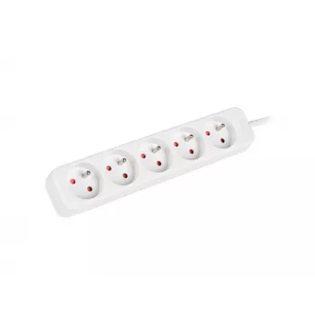 LANBERG PS0-05E-0150-W 1,5m Balts 5x 230V Pagarinātājs ar Pilnu Vara Vadu
