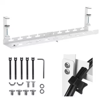 Maclean kabeļu organizētājs zem galda, max. slodze 5kg, max. 728mm, balts, MC-103 W