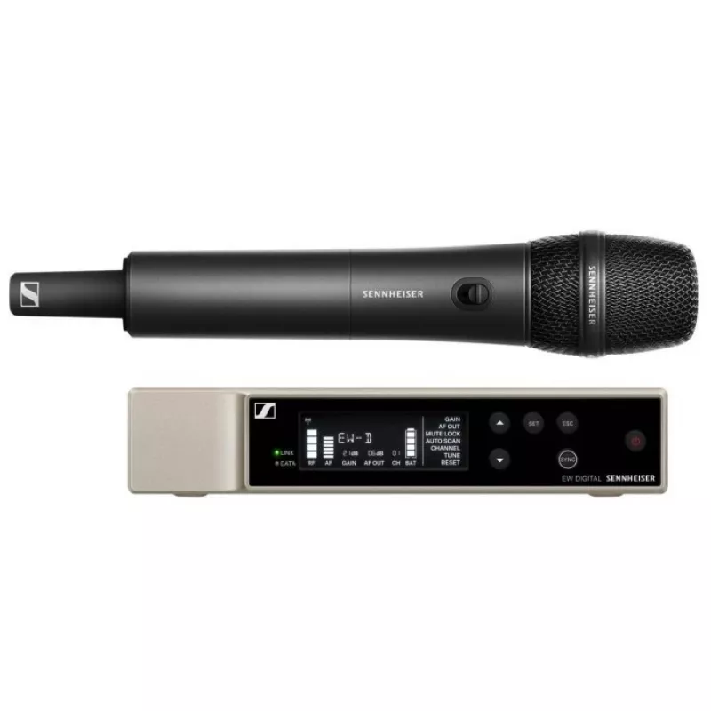 Dinamiskais vokālais mikrofons ar UHF bezvadu sistēmu Sennheiser EW-D 835-S, kardioīds, max SPL 154 dB, Bluetooth, XLR-3