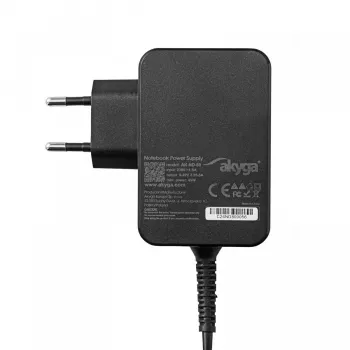 Akyga AK-ND-80 USB-C GaN klēpjdatora barošanas adapteris 45 W, PD 3.0, 5–20 V, 1,8 m kabelis, melns