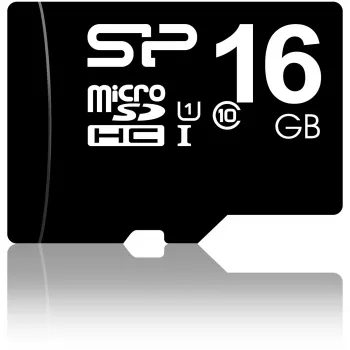 MicroSDHC atmiņas karte Silicon Power 16GB Class 10 UHS-I U1 40 MB/s, ūdensizturīga, melna