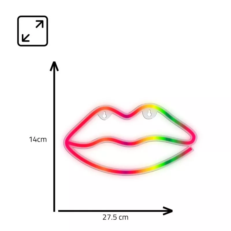 Neona zīme MANTA SNL61RGB LIPS RGB krāsu maiņas dekoratīvā zīme