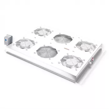 ROLINE 19 inch jumta ventilatora bloks ar termostatu, 4 ventilatori, tērauda korpuss, pelēks
