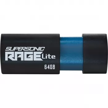 USB zibatmiņa PATRIOT Supersonic Rage Lite 64 GB USB Type-A 3.2 Gen 1, bīdāma, triecienizturīga
