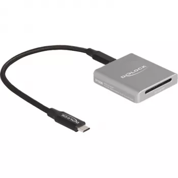 DeLOCK 91006 karšu lasītājs SD pelēks USB Type-C 10000 Mbit/s