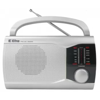 Pārnēsājams radio Eltra EWA Sudrabs — AM/FM uztvērējs, darbojas ar baterijām