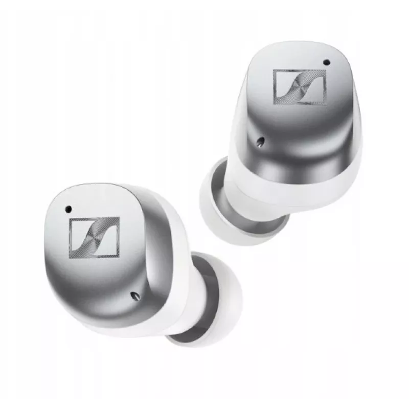 SENNHEISER Momentum MTW4 Bezvadu Bluetooth trokšņu slāpējošas sporta austiņas - Balts & Sudrabs