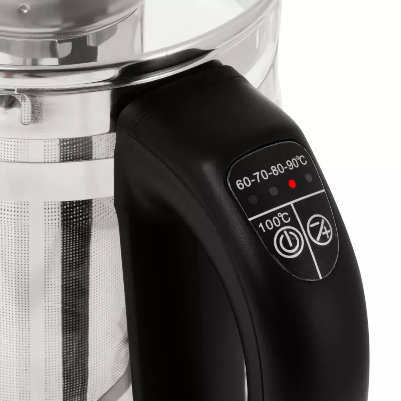 Adler tējkanna AD 1299 | Elektriskā | 2200 W | 1.5 L | Stikla | 360° grozāma pamatne | Melna