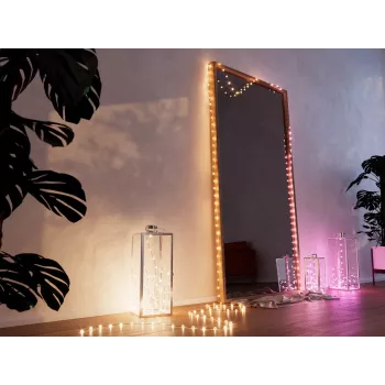 Twinkly Strings USB-C Pearls viedā gaismas virtene, Wi-Fi/Bluetooth, daudzkrāsaina