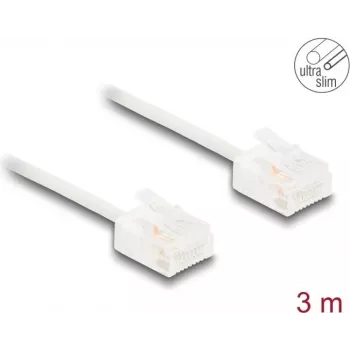 Tīkla kabelis DeLOCK RJ45 Cat.6 UTP Ultra Slim 3m Balts