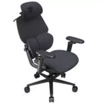Spēļu krēsls thunder x3 FLEX Pro Fabric Grey — ergonomisks grozāms sēdeklis, regulējami roku balsti un atzveltnes slīpums